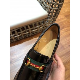 Gucci Classic Calf Leather Horsebit Business Loafers For Men Black