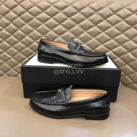 Gucci Cowhide GG Buckle Casual Loafers Black For Men