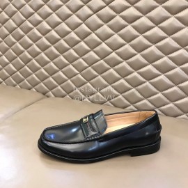 Gucci Cowhide GG Buckle Casual Loafers Black For Men