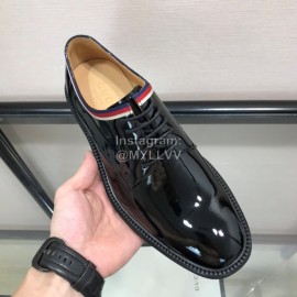 Gucci Black Cowhide Ribbon Lace Up Shoes For Men 