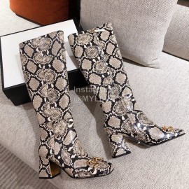 Gucci Autumn Winter Leather High Heeled Long Boots For Women