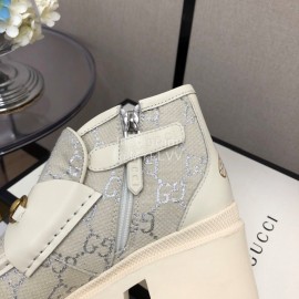 Gucci Autumn Winter New Zipper Side High Top Shoes Gray
