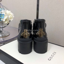 Gucci Autumn Winter New Zipper Side High Top Shoes Black