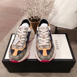 Gucci Classic Printed Thick Soles Sneakers For Women Brown