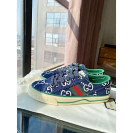 Gucci 1982 × Disney Series Blue Canvas Shoes For Men And Women