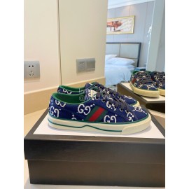 Gucci 1982 × Disney Series Blue Canvas Shoes For Men And Women