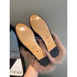 Gucci Classic Lambskin Wool Muller Shoes For Women Black