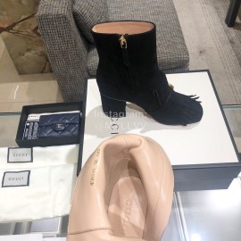 Gucci Autumn Winter Classic Black Thick Heel Tassel Boots