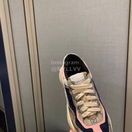 Gucci Water Dyed Calf Jacquard Stitched Printed Leather Sneakers Pink