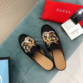 Gucci Classic Embroidered Cow Leather Buckle Sandals For Women