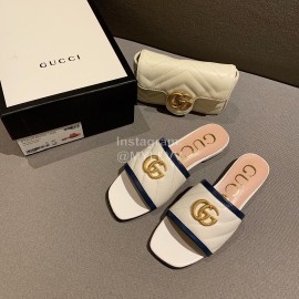 Gucci Classic Gg Button Calf Slippers For Women White
