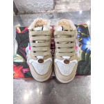 Gucci Winter Lamb Wool Casual Sneakers For Men And Women Khaki