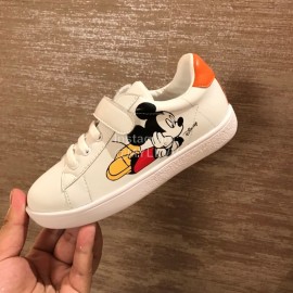 Gucci Co Branded Disney Kids Velcro Casual Shoes White