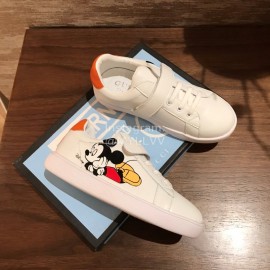 Gucci Co Branded Disney Kids Velcro Casual Shoes White