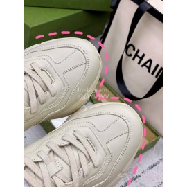 Gucci Calf Leather Thick Soled Sneakers For Men And Women