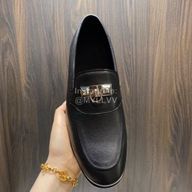 Hermes Cowhide Casual Blaise Loafers For Men Black