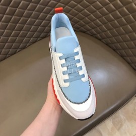 Hermes Cotton Cowhide Casual Sneakers For Men Blue