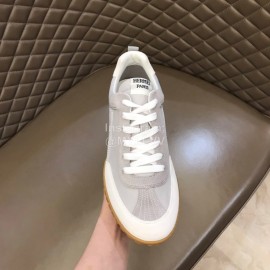 Hermes Cowhide Canvas Casual Sneakers For Men Gray