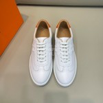 Hermes White Calf Leather Casual Sneakers For Men