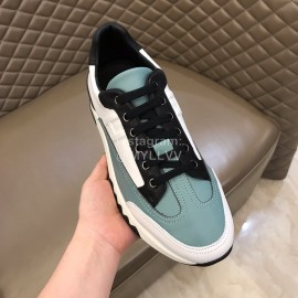 Hermes Summer Leather Casual Sneakers For Men Green