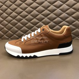 Hermes Summer Leather Casual Sneakers For Men Brown