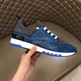 Hermes Summer Leather Casual Sneakers For Men Blue