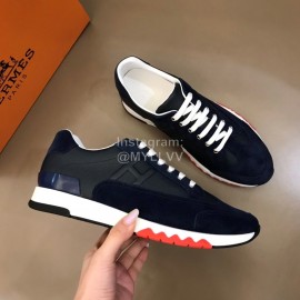 Hermes Black New Leather Casual Sneakers For Men