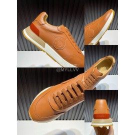 Hermes Cowhide Casual Drive Sneakers For Men Brown