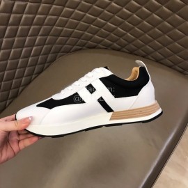 Hermes Color Matching Cowhide Sneakers For Men White