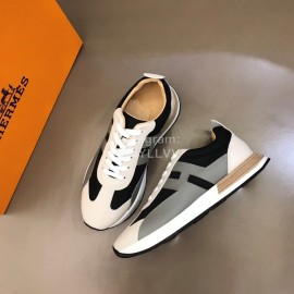 Hermes Color Matching Cowhide Sneakers For Men 