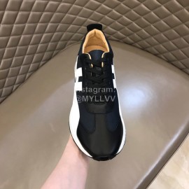 Hermes Color Matching Cowhide Sneakers For Men Black