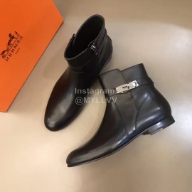 Hermes Cowhide Chelsea Boots For Men Black