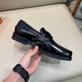 Hermes Cowhide Business Loafers For Men Black