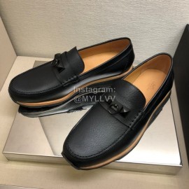 Hermes Classic Calf Leather Business Shoes For Men Black