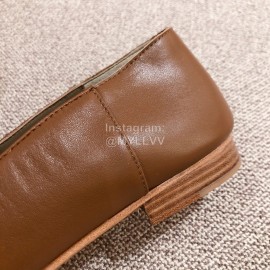 Hermes Autumn Vintage Leather Muller Shoes Brown