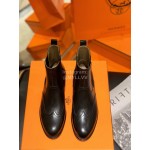 Hermes Black Calf Short Boots For Women