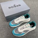 Hogan Hyperlight Suede Calfskin Mesh Sneakers For Men Blue