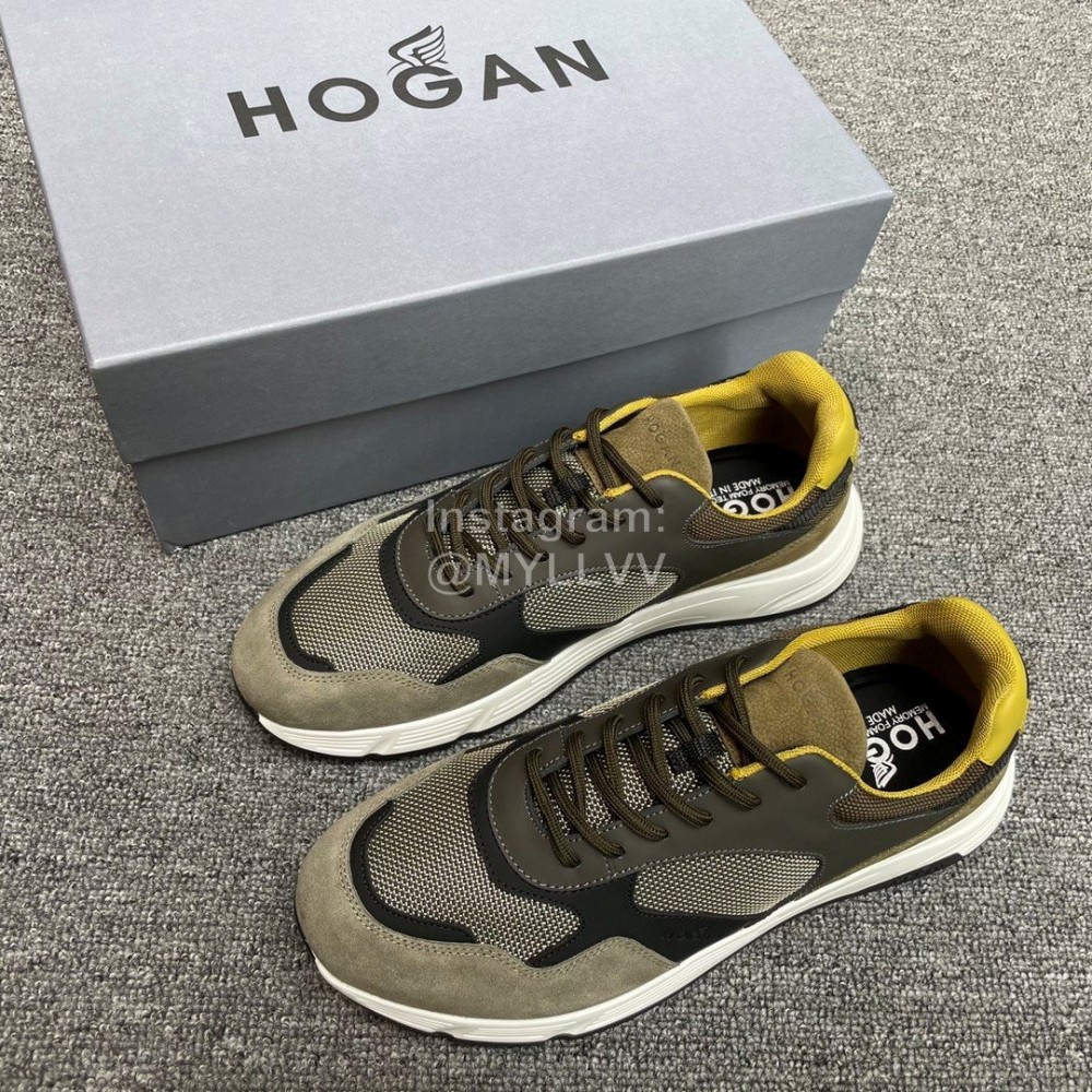 Hogan Hyperlight Suede Calfskin Mesh Sneakers For Men Gray