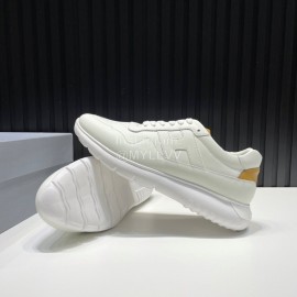 Hogan Soft Calfskin Thick Soled Sneakers For Men White