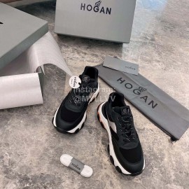 Hogan Fashion Black Thick Soled Sneakers For Women