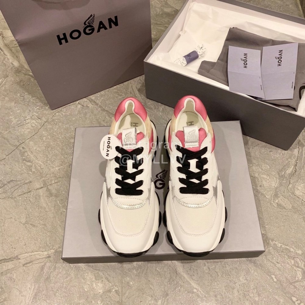 Hogan Fashion Winter Autumn Color Matching Thick Soled Sneakers For Women White