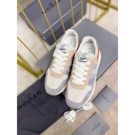 Hogan Fashion Cattle Leather Thick Soled Casual Shoes For Women Gray