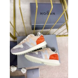 Hogan Fashion Cattle Leather Thick Soled Casual Shoes For Women Gray
