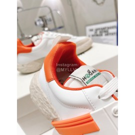 Hogan Fashion 3r Cowhide Casual Sneakers For Women Orange