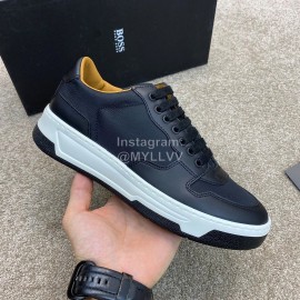 Hugo Boss Leather Lace Up Sneakers For Men Black