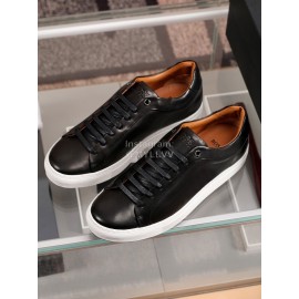 Hugo Boss Soft Cowhide Lace Up Casual Shoes For Men Black
