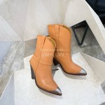Isabel Marant Winter New Calf High Heel Short Boots For Women Brown