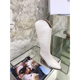 Isabel Marant Winter Fashion Leather High Heel Boots For Women White