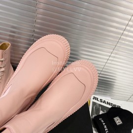 Jil Sander Fashion Calf Leather Thick Soled Boots For Women Pink