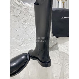 Jil Sander Black Leather Chelsea Boots For Women 